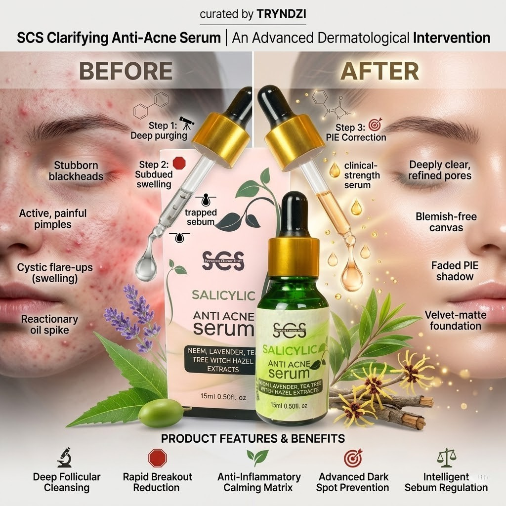 SCS Clarifying Anti-Acne Serum – Advanced Salicylic Acid & Zinc Complex for Breakouts, Clogged Pores, and Dark Spot Prevention | TRYNDZI