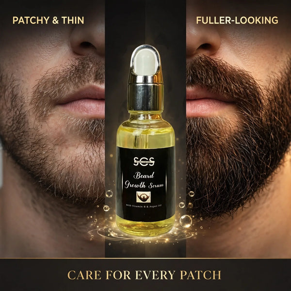 Beard serum for patchy beard – thin patchy beard to fuller-looking beard