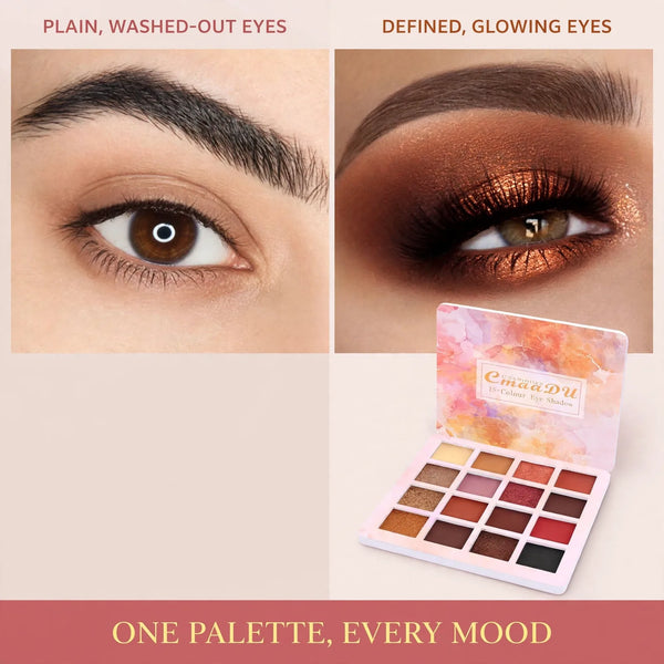 Eyeshadow before and after – plain eyes to defined glowing bridal eye look