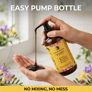 Hair dye shampoo pump bottle – no mixing no mess application