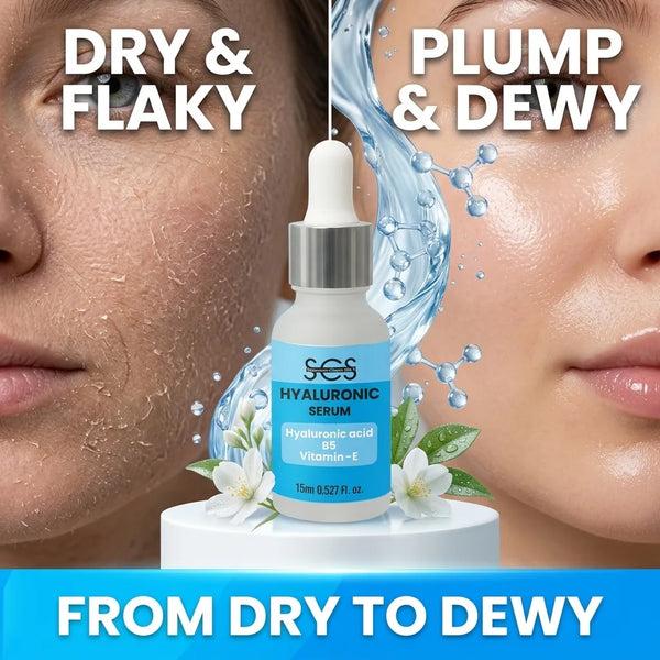 Hyaluronic serum for dry dehydrated skin – from dry and flaky to plump and dewy