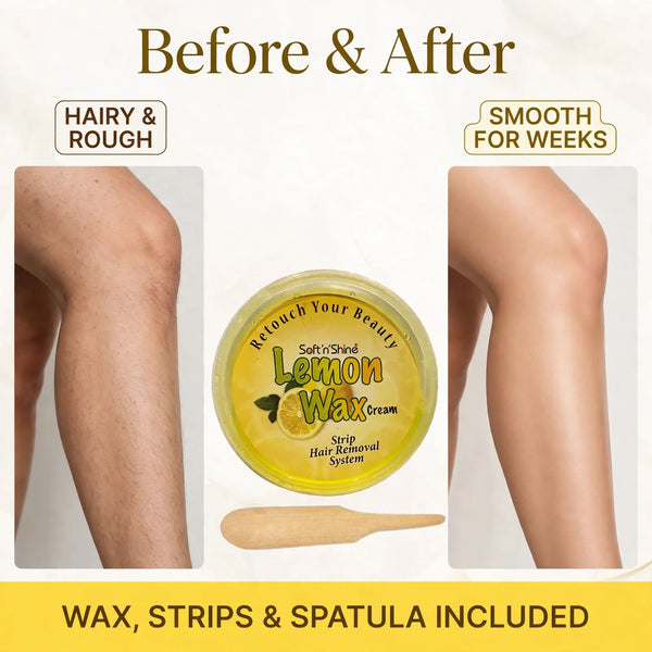 Lemon wax kit before and after – smooth legs for weeks