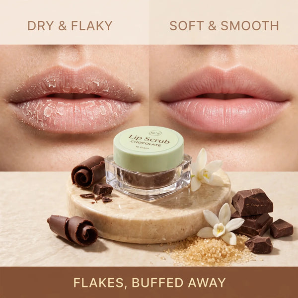 Lip scrub before and after – dry flaky lips to soft smooth lips