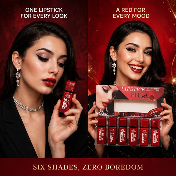 Lipstick set before and after – one shade for everything to a red for every mood