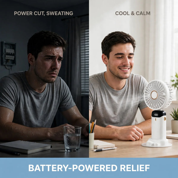 Mini fan for load shedding – battery powered personal cooling