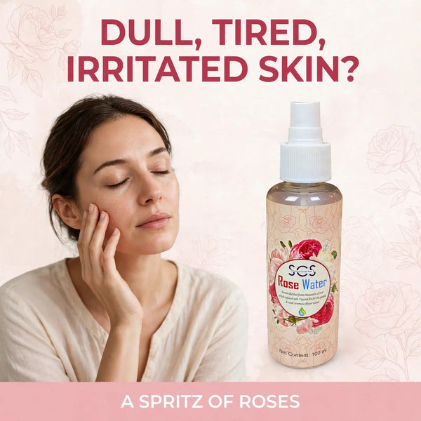 Rose water spray for dull and irritated skin