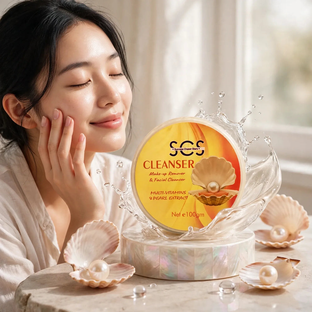Clean skin with a soft pearl finish