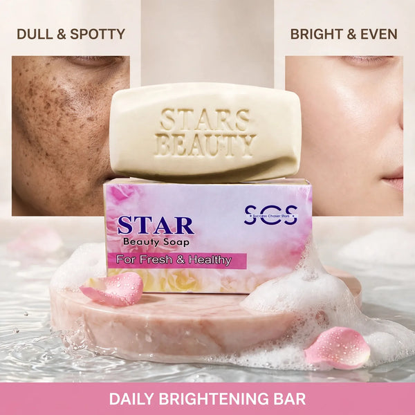 Brightening soap before and after – dull spotty skin to bright even skin