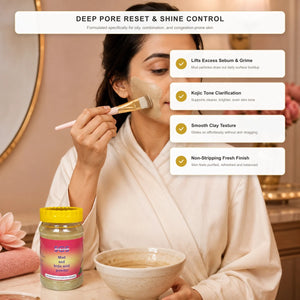 SCS Mud & Kojic Acid Face Mask — Deep Pore Reset, Shine Control & Smooth Non-Stripping Balanced Finish