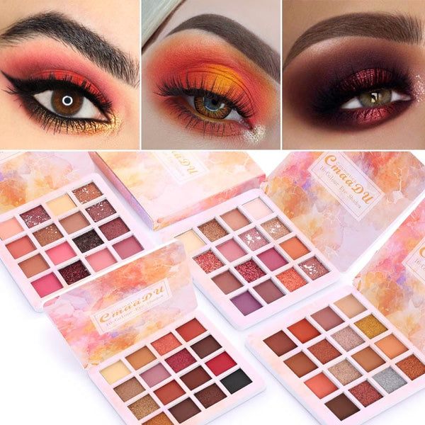AuraGlow 16 Color Eyeshadow Makeup Palette