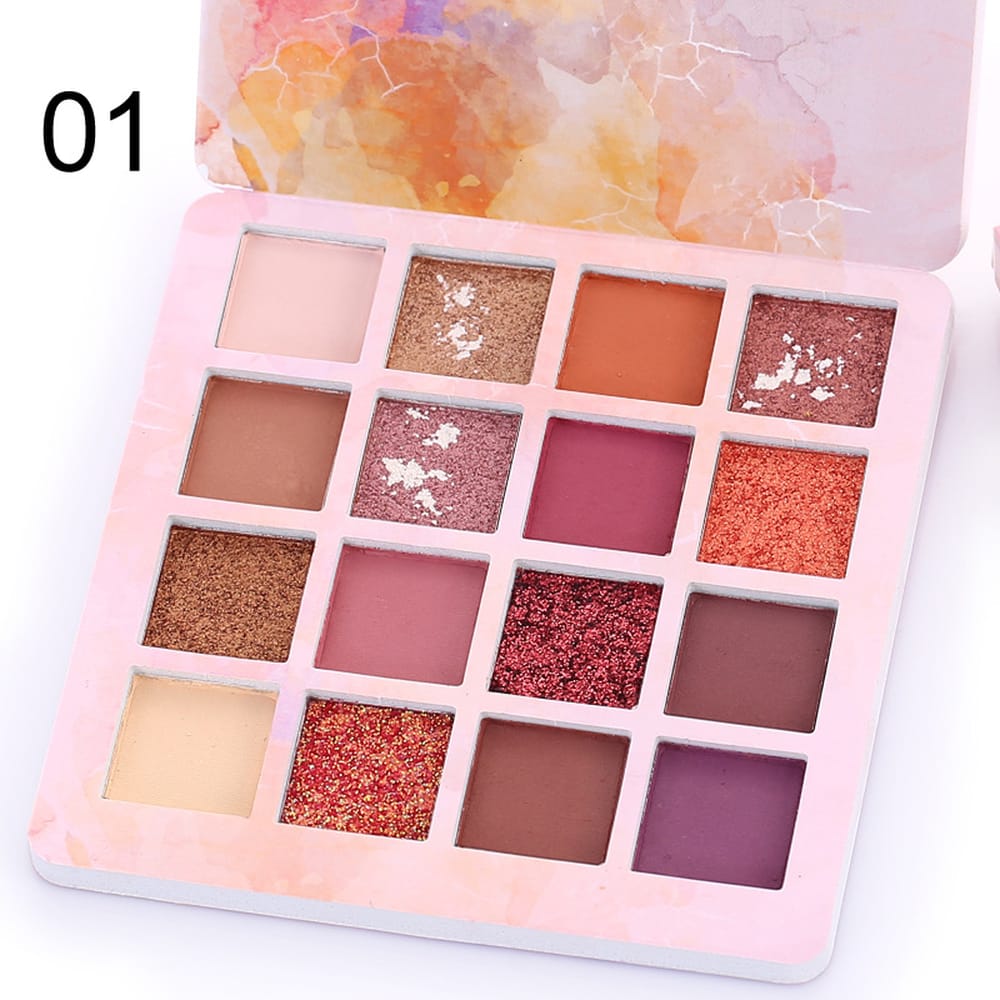 AuraGlow 16 Color Eyeshadow Makeup Palette – Richly Pigmented Matte & Shimmer Powder Eye Shadow Kit, Professional Multi-Color Cosmetics | TRYNDZI