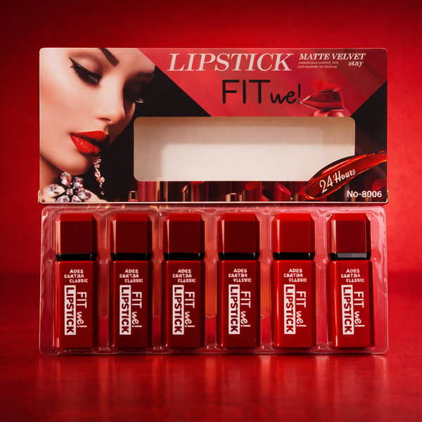 Crimson Vault 6 Pcs Matte Velvet Lipstick Set