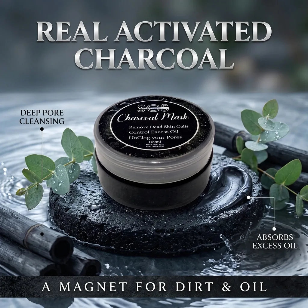 Activated charcoal mask texture – a magnet for dirt and oil