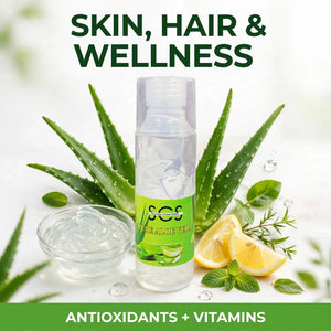 Pure aloe vera juice with antioxidants and vitamins