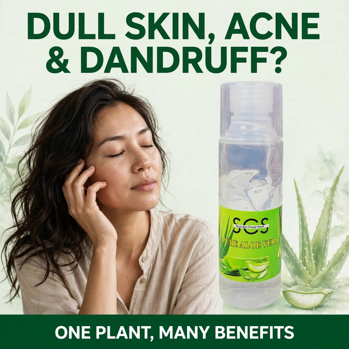 Aloe vera juice for skin, acne and dandruff