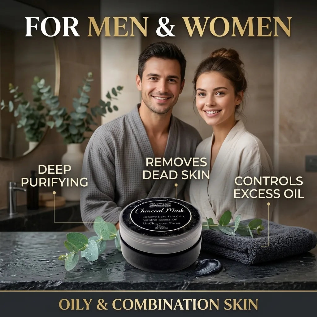 Charcoal face mask for men and women – oily and combination skin