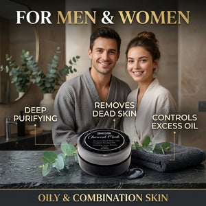 Charcoal face mask for men and women – oily and combination skin