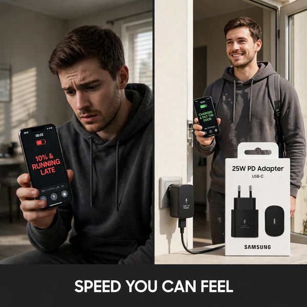 Fast charger before and after – slow charging to 25W super fast charging