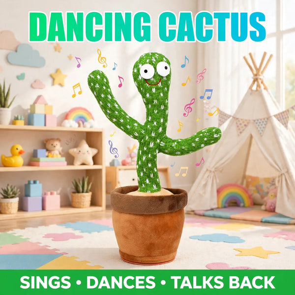 Dancing Cactus Toy – Talking Cactus with 120 Songs, Voice Repeat & LED Lights for Kids