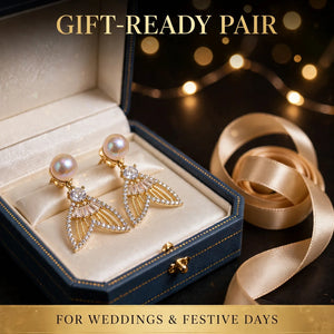 Golden fishtail earrings gift-ready pair for weddings and festive days