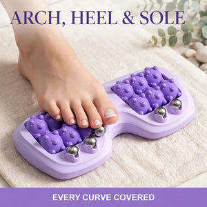Foot massager design – arch heel and sole coverage rollers