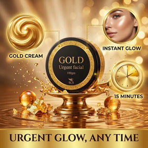 SCS Gold Urgent Facial cream texture with micro gold shimmer and hydrating cream