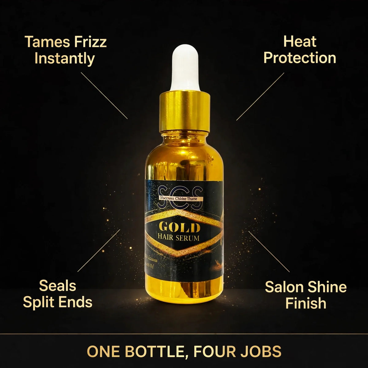 Gold hair serum benefits – frizz control, heat protection, split ends, shine