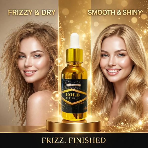 Hair serum before and after – frizzy dry hair to smooth shiny hair