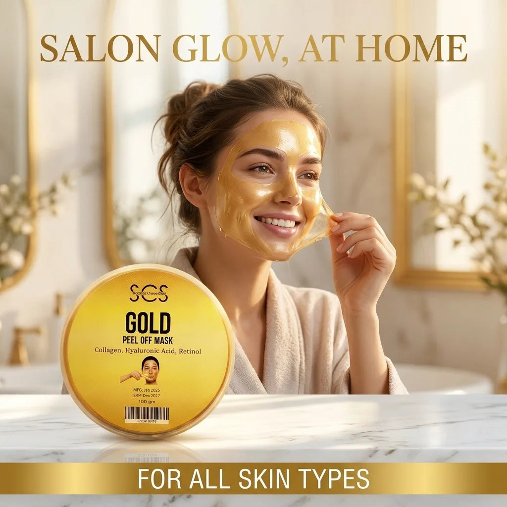 Gold peel off mask for glowing skin – salon glow at home, for all skin types