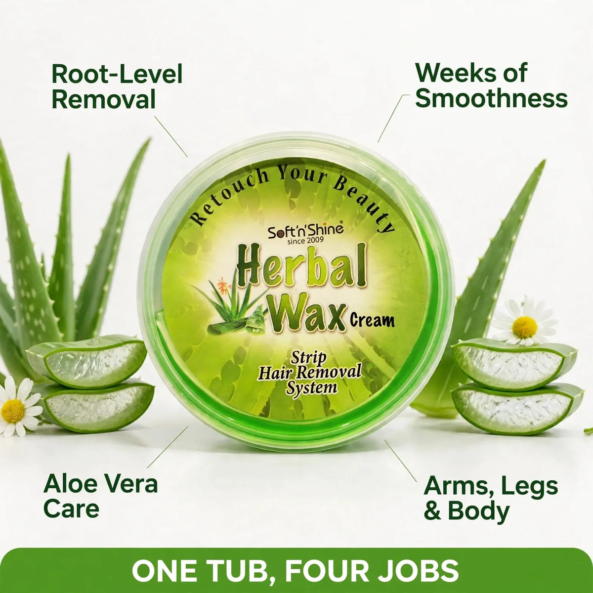 Herbal wax cream benefits – root removal, weeks of smoothness, aloe vera care