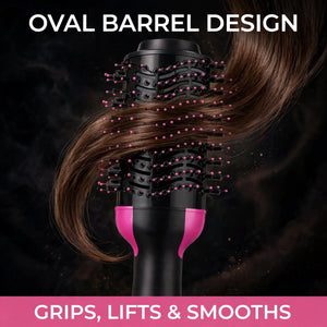 Hot air brush oval barrel – grips lifts and smooths hair