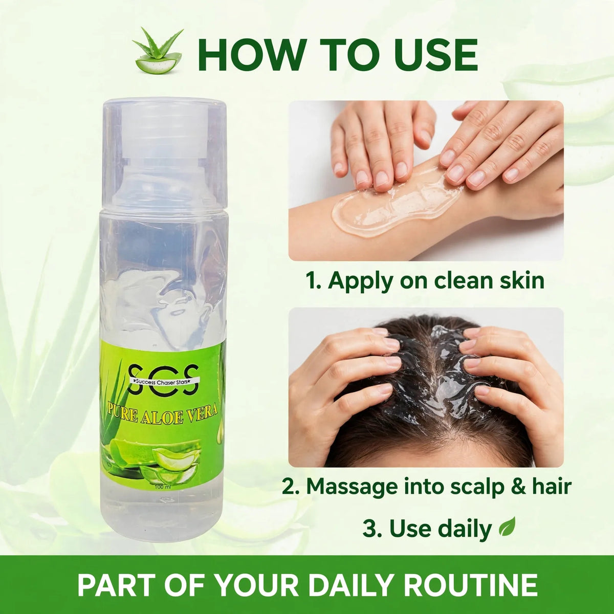 How to use SCS aloe vera juice for skin and hair