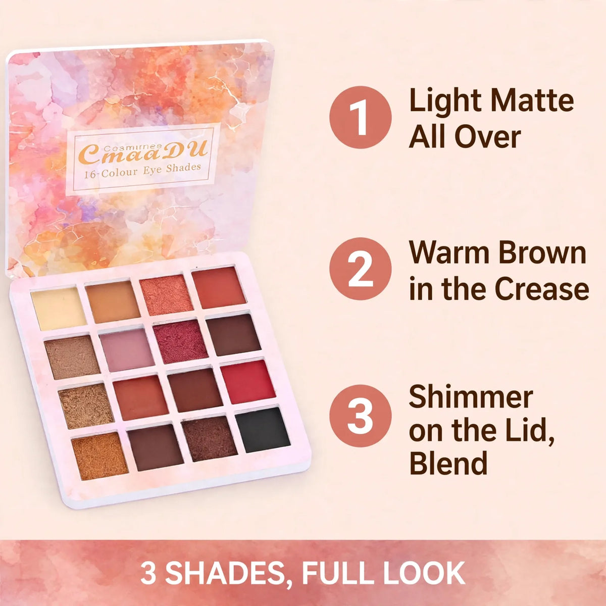 How to use eyeshadow palette – base, crease colour, shimmer and blend