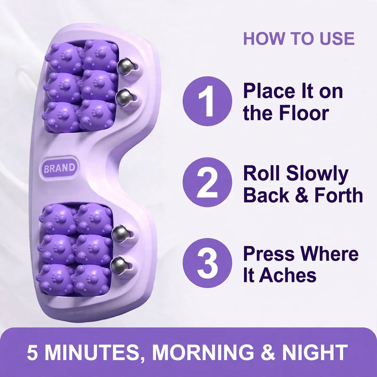 How to use foot massager roller – place, roll, press where it aches