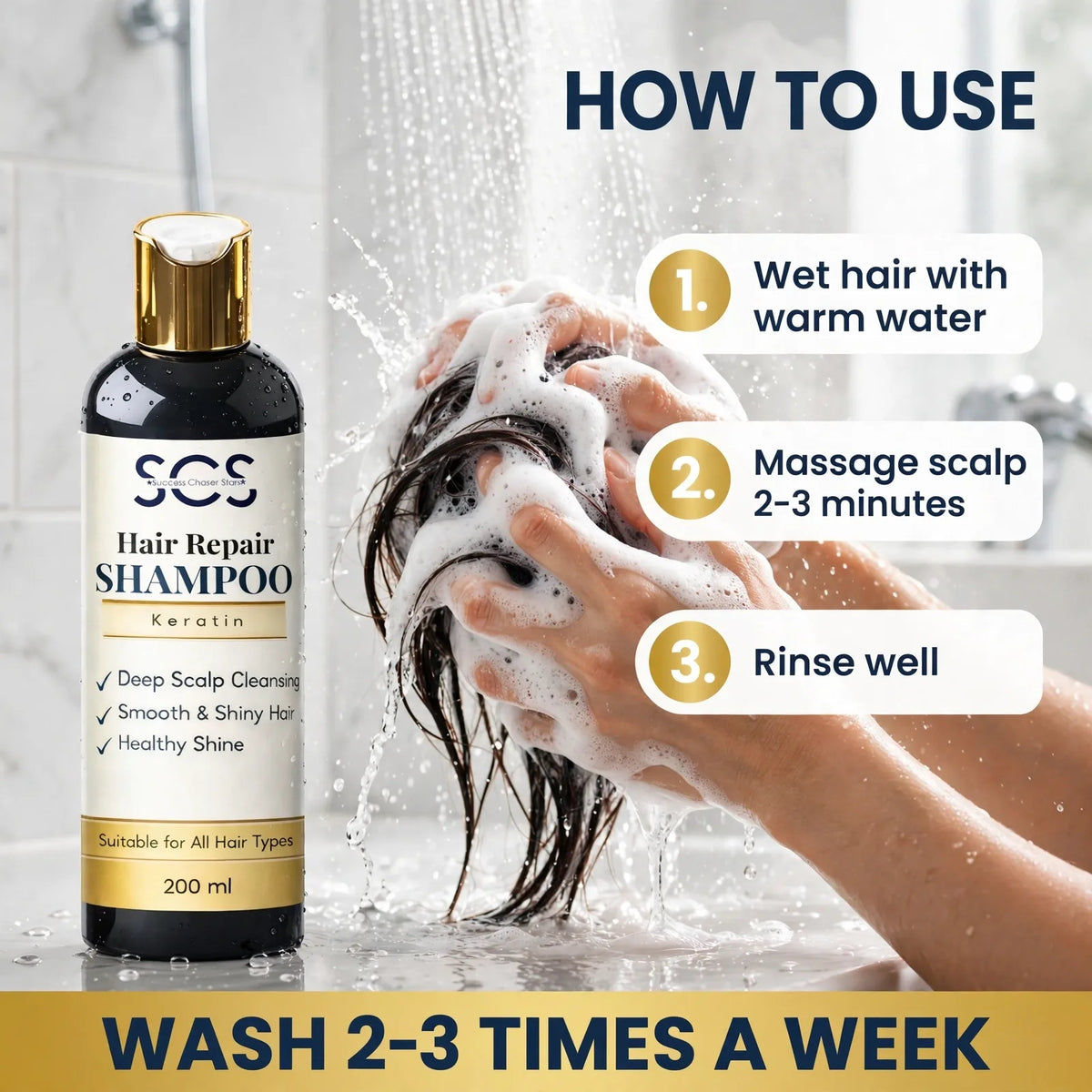 How to use SCS hair repair shampoo