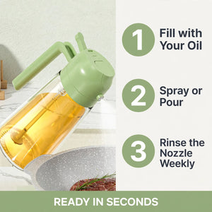 How to use oil sprayer bottle – fill, spray or pour, rinse nozzle