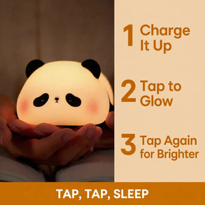 How to use panda night lamp – charge, tap to switch brightness