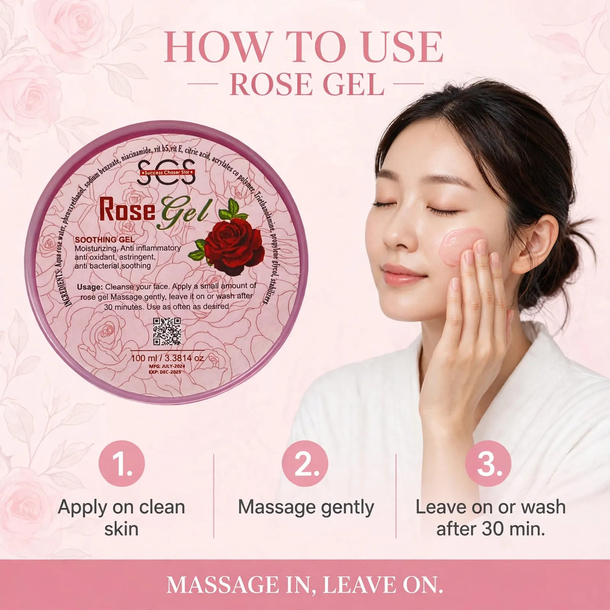 How to use rose gel mask on face
