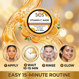 How to use SCS Vitamin C Gel Mask – apply, wait 10-15 minutes, rinse with water