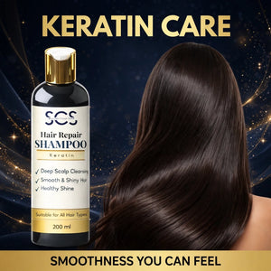 Keratin shampoo for smooth, shiny hair