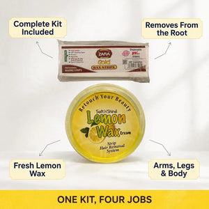 Lemon wax kit benefits – complete kit, root removal, lemon wax, full body
