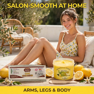Lemon wax kit for salon-smooth skin at home – arms legs and body