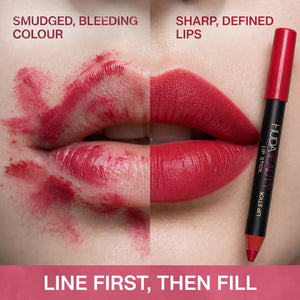 Lip liner before and after – smudged lipstick to sharp defined lips