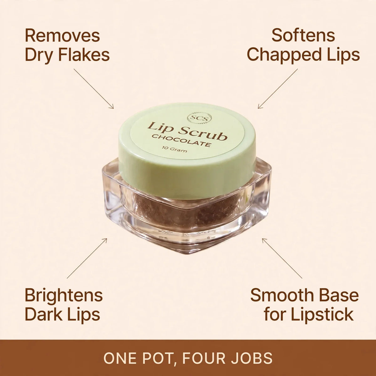 Lip scrub benefits – removes flakes, softens lips, brightens dark lips
