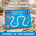 Magic tracing workbook for kids A4 64 pages – reusable pen control book price in Pakistan