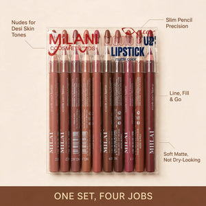 MILAI lip liner benefits – nude shades for desi skin tones, line and fill, matte finish