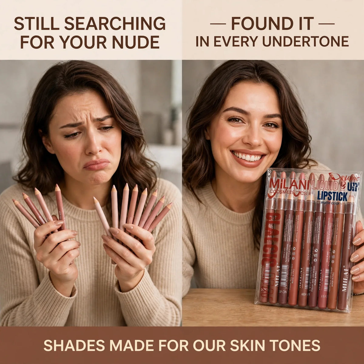 MILAI nude lip liner before and after – searching for the right nude to finding every undertone