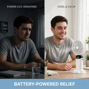 Mini fan for load shedding – battery powered personal cooling