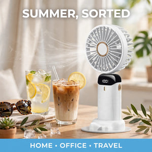 Mini rechargeable fan for summer at home, office and travel