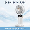 5-in-1 mini rechargeable fan with LED display – mini fan price in Pakistan